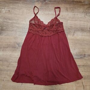 🇺🇸Only Hearts NYC Helena Stuart Red Lace Baby Doll Chemise Small
